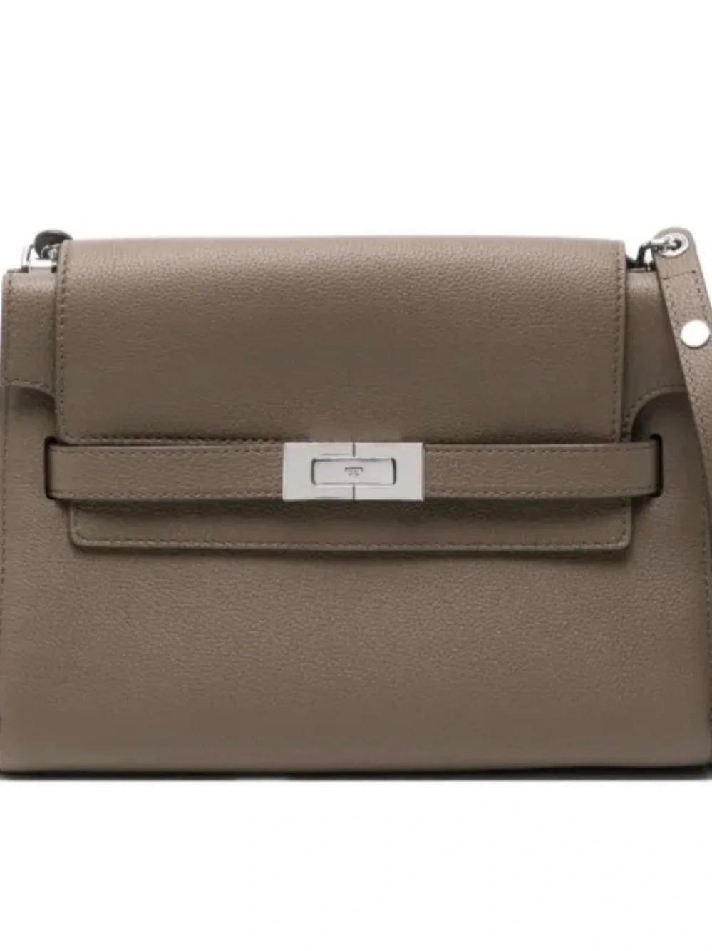 NEW Tory Burch TB Lee Radziwill Taupe Leather Crossbody Shoulder Bag purse